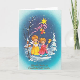 Cartão De Festividades Vintage Finnish Christmas And New Year Card