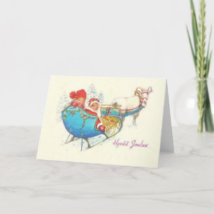 Cartão De Festividades Vintage Finnish Hyvää Joulua Christmas Card