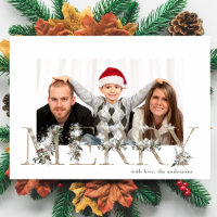 Vintage Floral Alphabet MERRY Foto de Natal