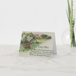 Cartão De Festividades Vintage Floral Páscoa