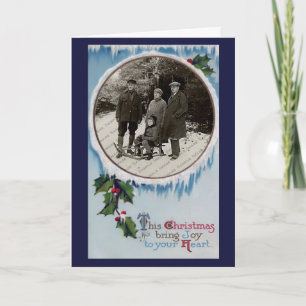 Cartão De Festividades Vintage Frosty Winter Christmas Card