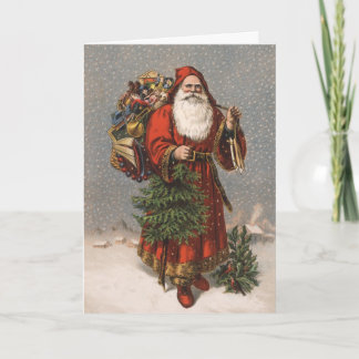 Cartão De Festividades Vintage German Santa Christmas Cards