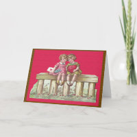 Vintage Girls Heart Letter Dia de os namorados