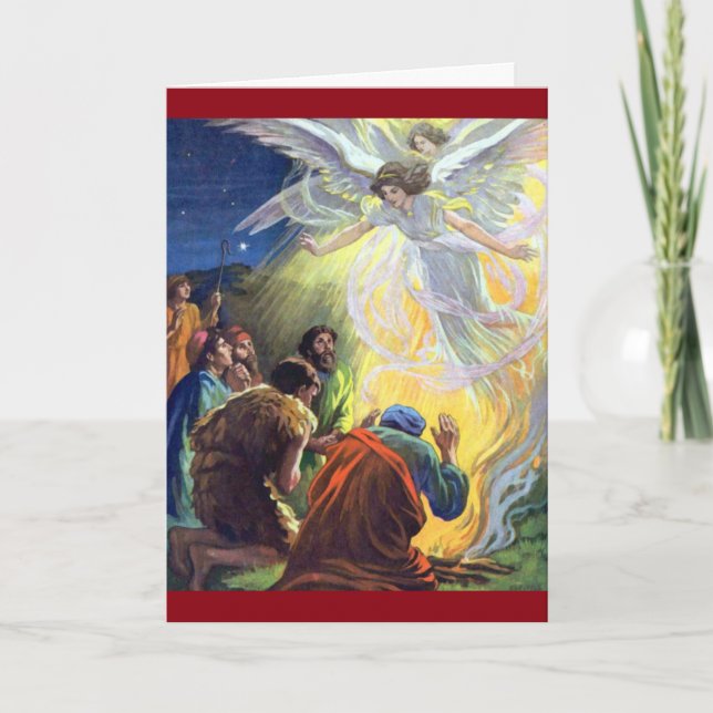 Cartão De Festividades Vintage Glad Tidings (Frente)