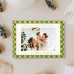 Cartão De Festividades Vintage Green Boho Floral Personalizado 2 Foto Nat<br><div class="desc">Cartão de Férias de Natal Personalizado Floral 2 Fotográfico do Vintage Green Boho</div>