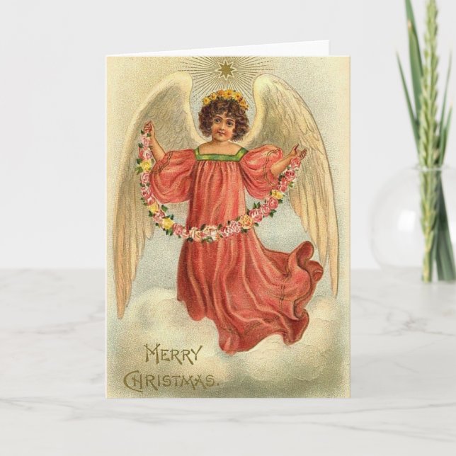 Cartão De Festividades Vintage Guardian Angel (Frente)