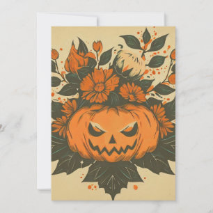 Cartão De Festividades Vintage/Halloween/Outono/Abóbora