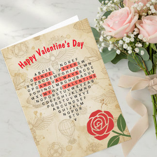 Cartão De Festividades Vintage Happy Valentine's Day Card, Men, Heart