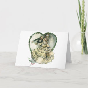 Cartão De Festividades Vintage Harrison Fisher, Noiva de Natal e Noiva