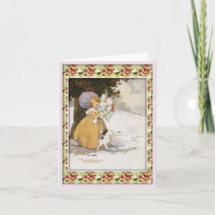 Cartão De Festividades Vintage Holiday Scene