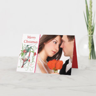 Cartão De Festividades Vintage Hummingbird Holiday Card Your Photo