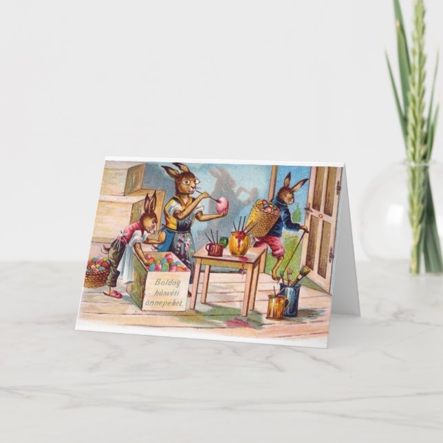 Cartão De Festividades Vintage Hungarian Easter Card (Frente)