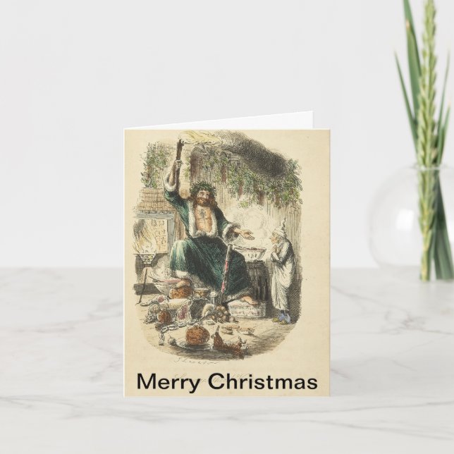 Cartão De Festividades Vintage Illustrations from Christmas Carol (Frente)
