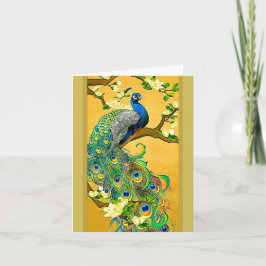 Cartão De Festividades Vintage Indian Blue Peacock