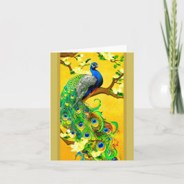 Cartão De Festividades Vintage Indian Blue Peacock