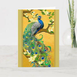 Cartão De Festividades Vintage Indian Blue Peacock