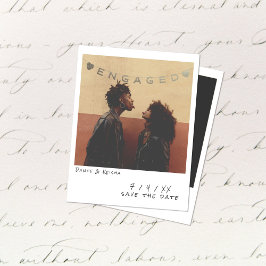 Cartão De Festividades Vintage Instant Photo Engagement Announcement Card
