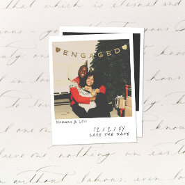 Cartão De Festividades Vintage Instant Photo Engagement Announcement Card