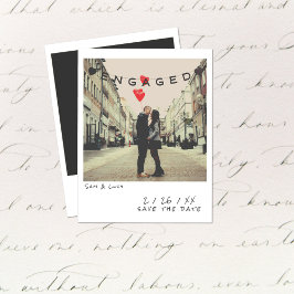 Cartão De Festividades Vintage Instant Photo Engagement Announcement Card