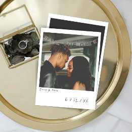 Cartão De Festividades Vintage Instant Photo Save The Date Card