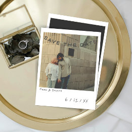 Cartão De Festividades Vintage Instant Photo Save The Date Card