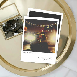 Cartão De Festividades Vintage Instant Photo Save The Date Card