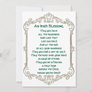 Cartão De Festividades Vintage Irish Blessing St. Patrick’s Day Greeting