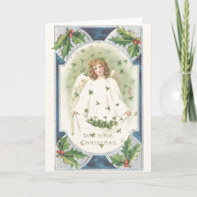 Cartão De Festividades Vintage Irish Christmas Greeting Card (Frente)