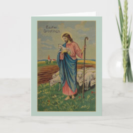 Cartão De Festividades Vintage Jesus - Boa Páscoa Shepherd