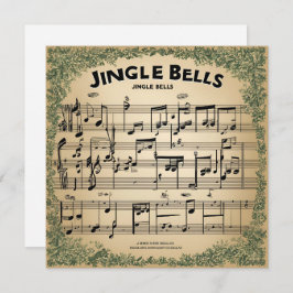 Cartão De Festividades Vintage Jingle Bells Sheet Music Company Christmas