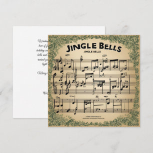 Cartão De Festividades Vintage Jingle Bells Sheet Music Company Christmas