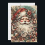 Cartão De Festividades Vintage Jolly Santa Claus Face Presentes<br><div class="desc">Um cartão de saudação de natais vintages elegantes com uma pintura aproximada de um Papai Noel alegre mostrando seu rosto e uma barba grande e fofa. Personalizado no verso com sua mensagem e seu nome. Entre em contato comigo para obter assistência com sua personalização ou para solicitar outros produtos Zazzle...</div>