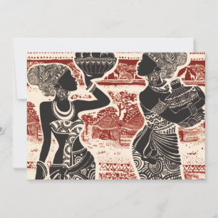 Cartão De Festividades Vintage Joy, Aldeia Tribal de Mulheres Africanas