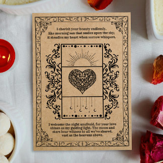 Cartão De Festividades Vintage Kraft Sun Celestial Heart