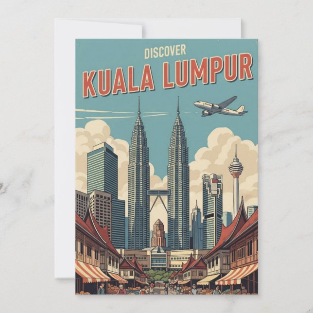 Cartão De Festividades Vintage Kuala Lumpur Malásia (Frente)