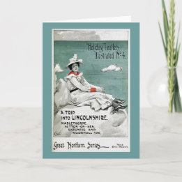 Cartão De Festividades Vintage Lincolnshire, Reino Unido, folheto informa