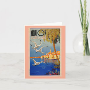 Cartão De Festividades Vintage Menton CoTe D'azur