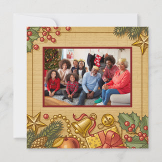 Cartão De Festividades Vintage Merry Christmas New Year card