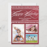 Cartão De Festividades Vintage Modern Happy Holiday Chalkboard Photo Card<br><div class="desc">Vintage Modern Typography Red Chalkboard Happy Holiday Photo Card</div>