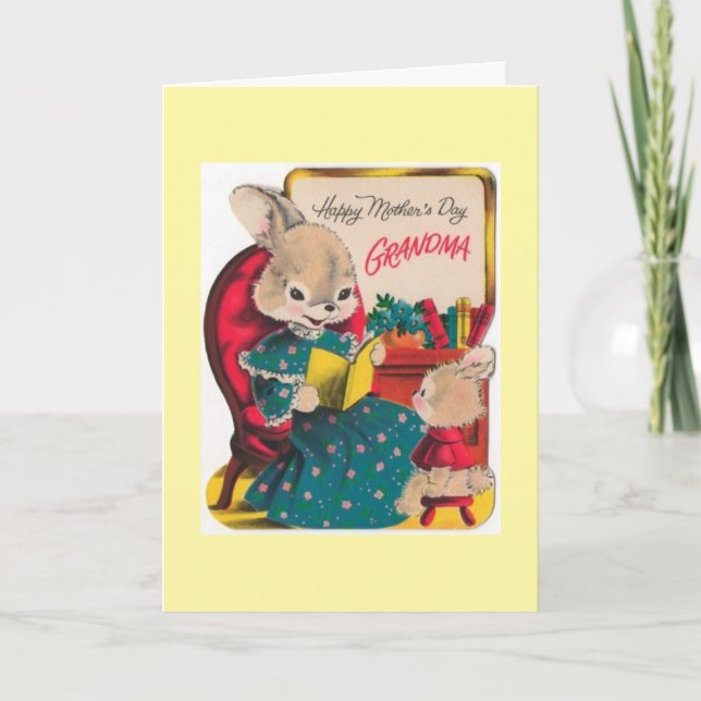 Cartão De Festividades Vintage Mother's Day - To Grandma, (Frente)