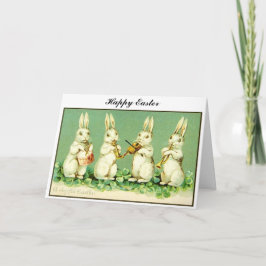 Cartão De Festividades Vintage Musical Easter Bunnies