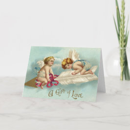 Cartão De Festividades Vintage Namorados Angel Cherubs