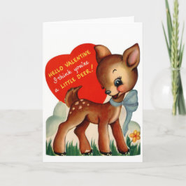 Cartão De Festividades Vintage Namorados Baby Deer