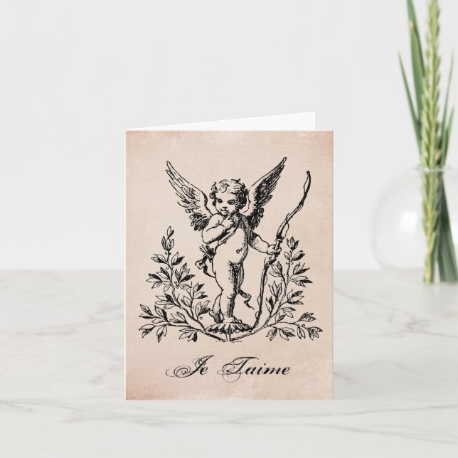 Cartão De Festividades Vintage Namorados cherub notecard (Frente)