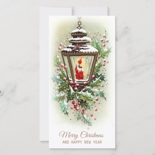 Cartão De Festividades Vintage natalícia (Frente)