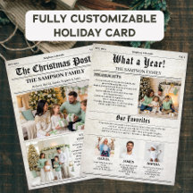 Vintage Newspaper Family Christmas Year Review