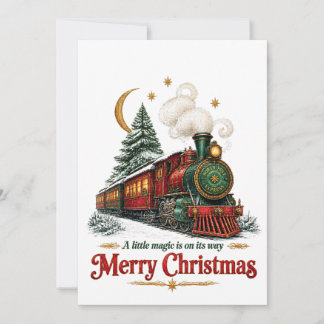 Cartão De Festividades Vintage North Pole Express Christmas Greeting Card