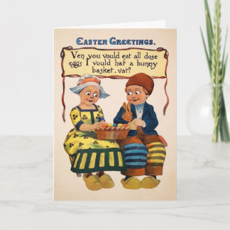 Cartão De Festividades Vintage Odd Kids Easter Card