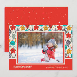 Cartão De Festividades Vintage Ornaments Foto de Natal