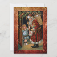 Vintage Padre Natal em Quadro Antiquado